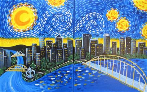Starry Night Over Pittsburgh Set Friday January 22 2016 Painting