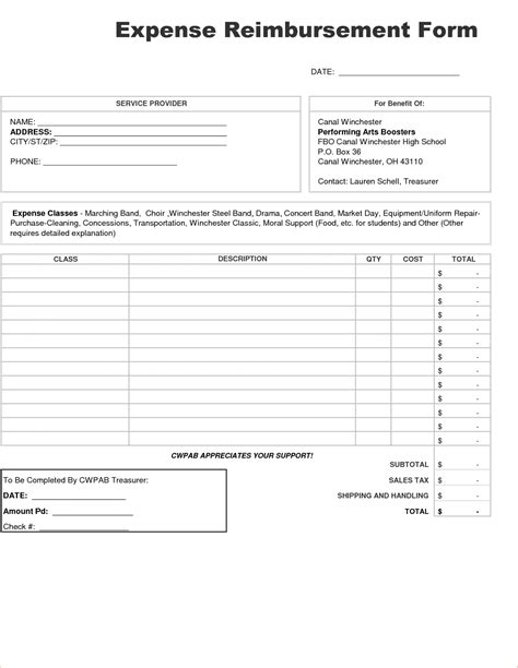 business expenses claim form template business spreadshee