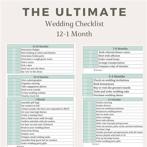 Ultimate Wedding Checklist Printable Web Ultimate Printable Wedding Planning Checklist