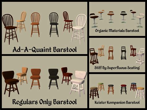 Mod The Sims Base Game Bar Stool Recolours