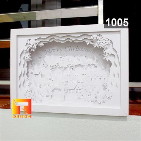 Christmas Paper cut light box template shadow box 3D | Etsy
