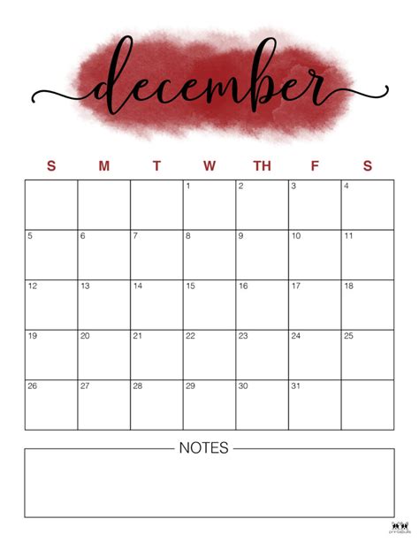 December Calendar 2021 Printable