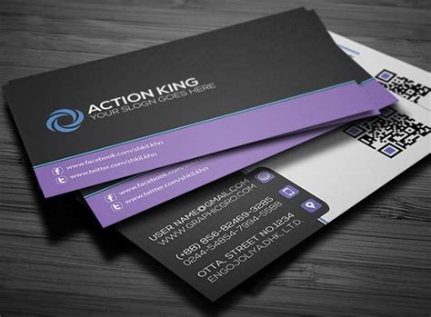 All the businesses can use this file as contact card for their all kinds of business. Free Black & Violet Creative Business Card Template PSD ...