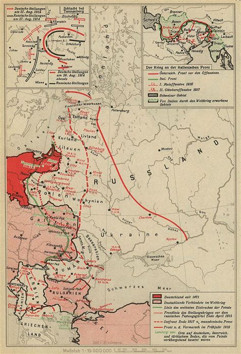 Atlas Map Of The German Empire And Its Allies During Wwi The