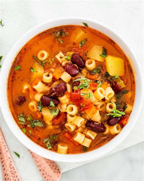 The basic idea is to make a sauce or gravy from the soup, add leftover cooked meats and vegetables, and serve this over rice, noodles, potatoes, or toast. Minestrone Soup - Jo Cooks