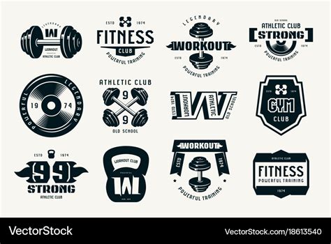 Gym Club Fitness And Workout Badges And Logo Vector Image