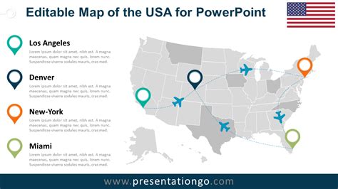 Usa Editable Powerpoint Map Presentationgo