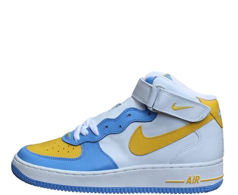 nike air force 1 mid white varsity maize legend blue size 8 5 ds — roots