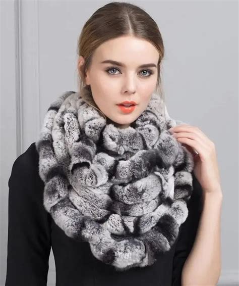 High Quality Winter Thick Warm Women Real Rex Rabbit Fur Scarf Wrap