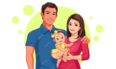 Premium Vector Beautiful Illustration Of Father And Mother With Daughter