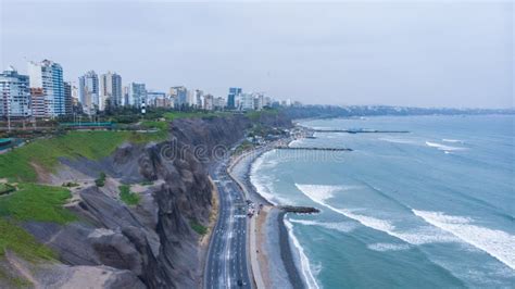 Aerial View Of Lima Coast Peru South America Stock Image Image Of