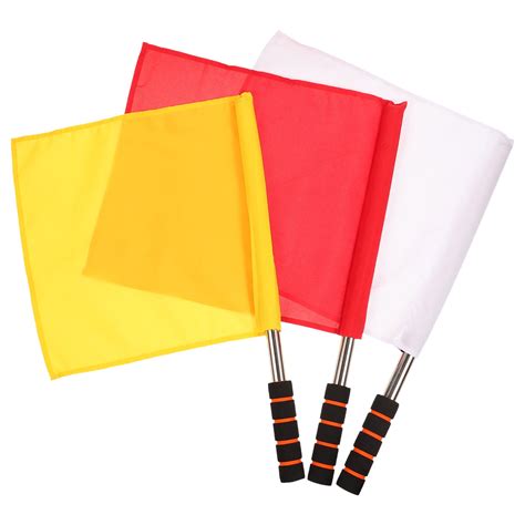 3Pcs Flags Traffic Signal Flags Referee Warning Signal Flags Sports