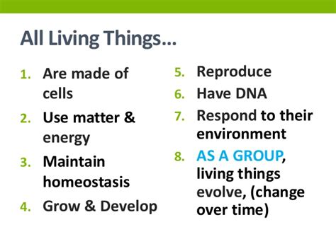 Characteristics Of Life For Advanced Biology