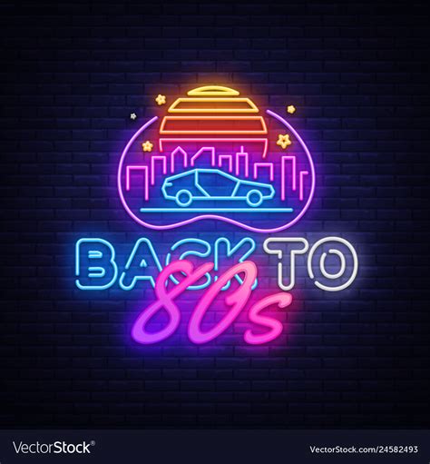 Back To 80s Neon Sign 80 S Retro Style Royalty Free Vector