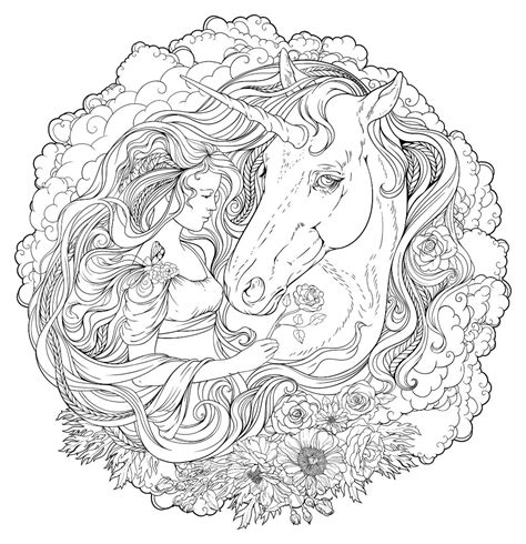 Pattern black and white illustration can be used for coloring book pages for kids and adults. Unicorn Coloring Pages for Adults - Best Coloring Pages ...