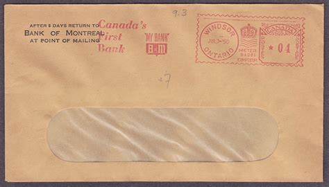 Canada Bank Of Montreal The Stamp Forum Tsf