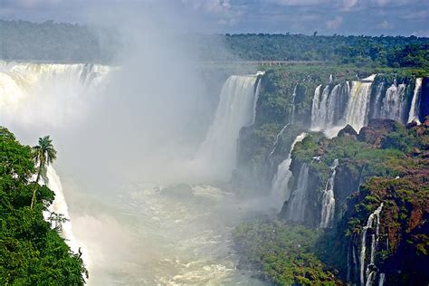 View Of The Misty Iguazu River Canyon In Iguazu Falls National Park