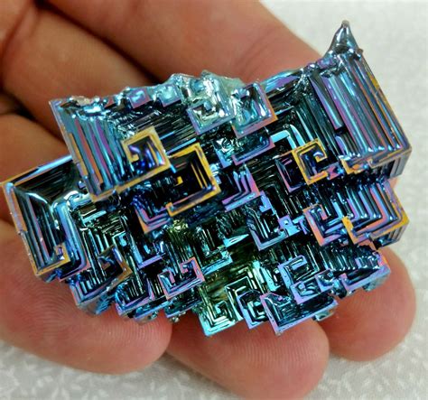 One 1 Xl Midnight Blue Bismuth Crystal Display Mineral Etsy