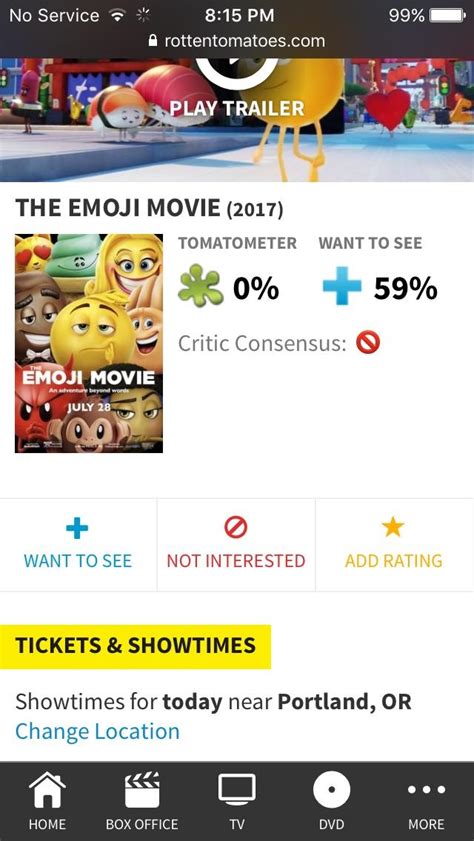 The Emoji Movie Sits At 0 On Rotten Tomatoes Rmovies