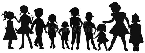 Large Group Of Children Of Different Ages Stock Illustration