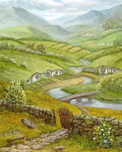 The Shire Artwork By Galina Egorenkova Fantasy Landscape Hobbit Art