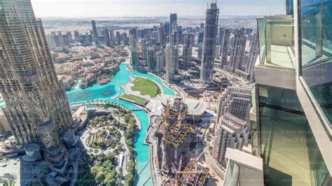 Amazing Aerial View Of Dubai Downtown Skyscrapers Timelapse Dubai