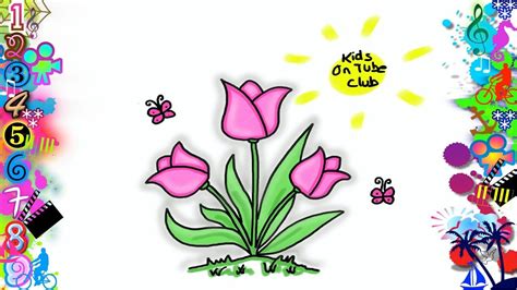 Como Dibujar Una Flor Kawaii Tulipan Paso A Paso Kawaii Cómo Dibujar