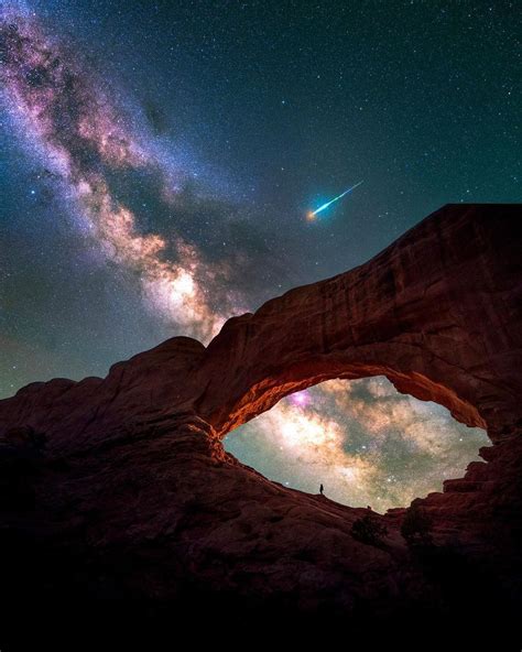 On Twitter Rt Ineedspacee Milky Way And Meteor Over Arches National
