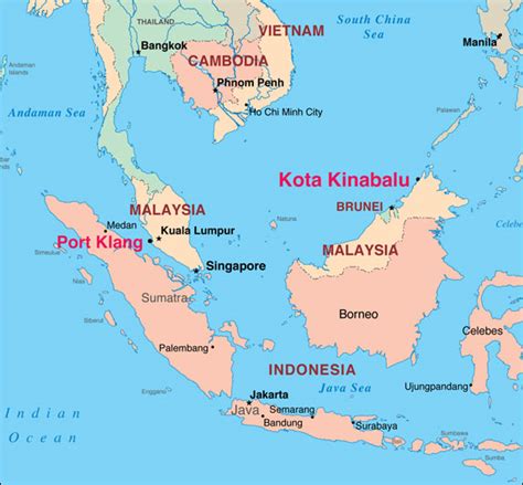 Malay Peninsula On World Map