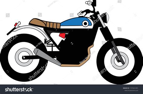 Japstyle Custom Motorcycle Simple Vector Stock Vector Royalty Free