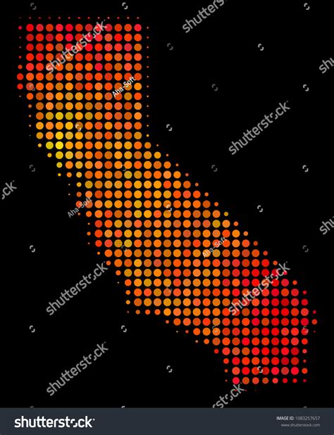 Pixelated Orange California Map Vector Territory Stock Vector Royalty