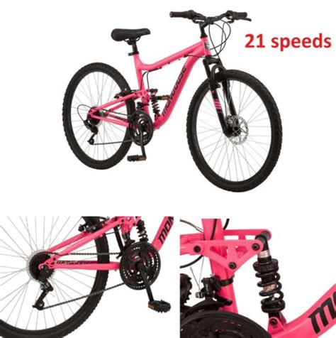 Mongoose 26 Inch Mountain Bike W 21 Speeds Full Suspension Womens