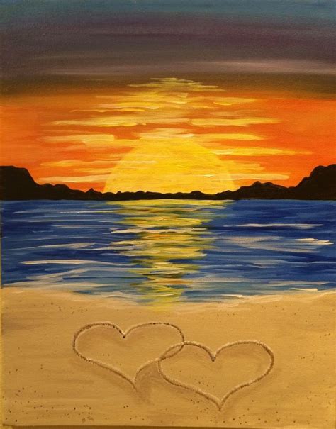 Sunset Beach Paintings Easy Warehouse Of Ideas