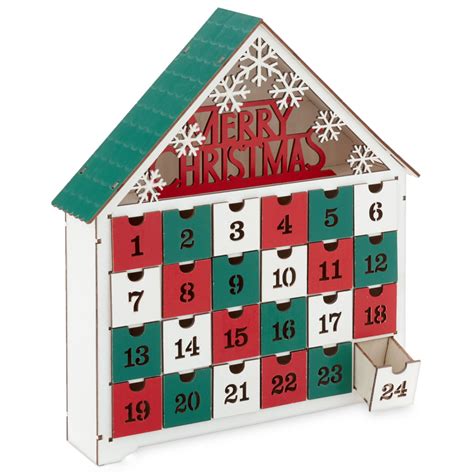 Merry Christmas Countdown Calendar 10x12 Wooden Advent Calendar