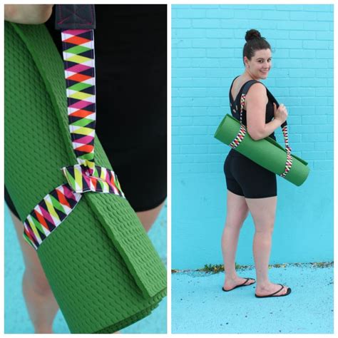 August 3, 2015 | posted by chelsey. DIY Yoga Mat Strap Tutorial Made with Leather Ribbon | Yoga mat strap, Yoga mat carrying strap ...