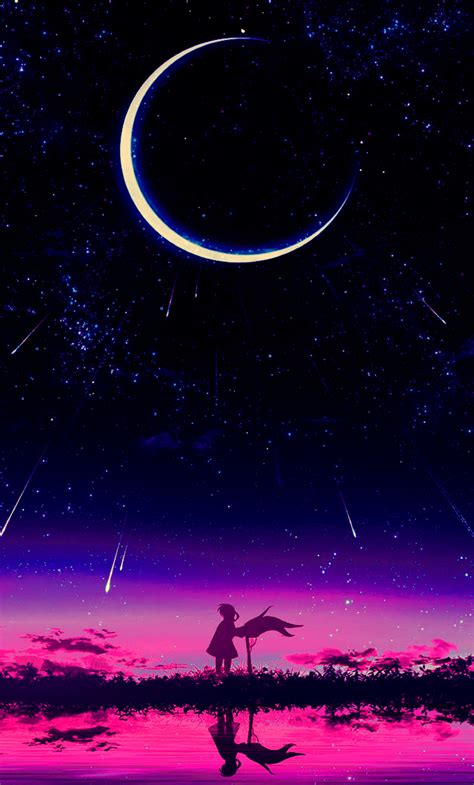 1280x2120 Cool Anime Starry Night Illustration Iphone 6 Plus Wallpaper Hd Artist 4k Wallpapers