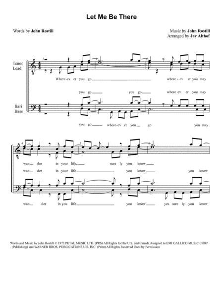 Let Me Be There By John Rostill 1942 1973 Digital Sheet Music For Octavo Download And Print