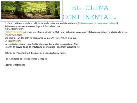 El Clima Continental Ppt