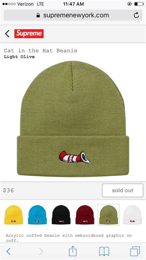 Supreme Supreme Cat In The Hat Beanie Olive Green Grailed