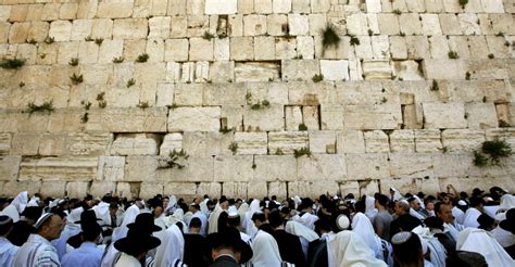 Ultra Orthodox Jewish Men Pray During Passover Prayers At The Western