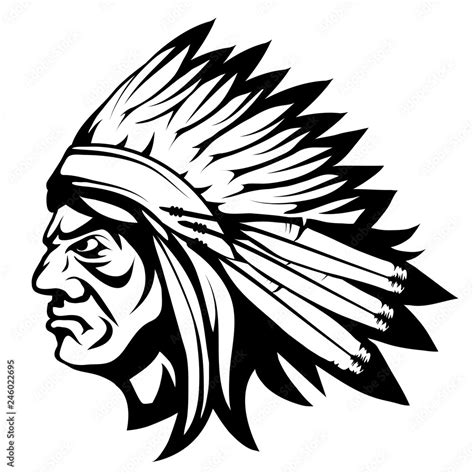 American Indian Chief Indian Face Drawing Sketch Indian Chief Head In