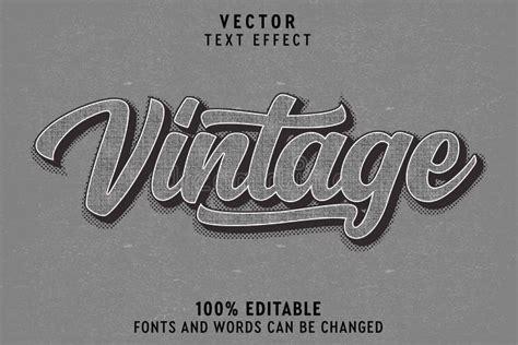Vintage Font Effect Editable Stock Illustrations 2726 Vintage Font