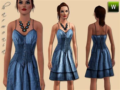 The Sims Resource Harmonia003 Denim Dress