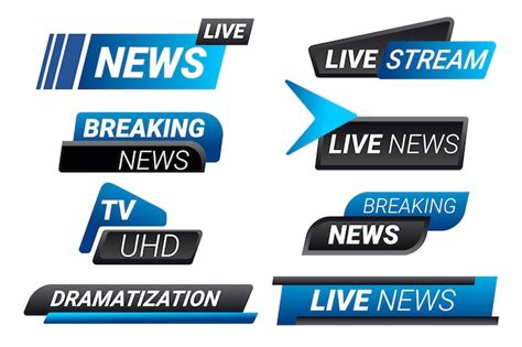 Live Stream News Banners Set Free Vector
