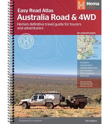 Hema Australia Road And 4wd Easy Read Atlas Edition 13 Spiral By