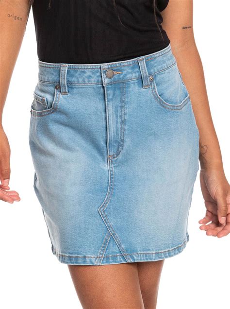 lovely romance denim skirt light blue womens roxy skirts reedyford online