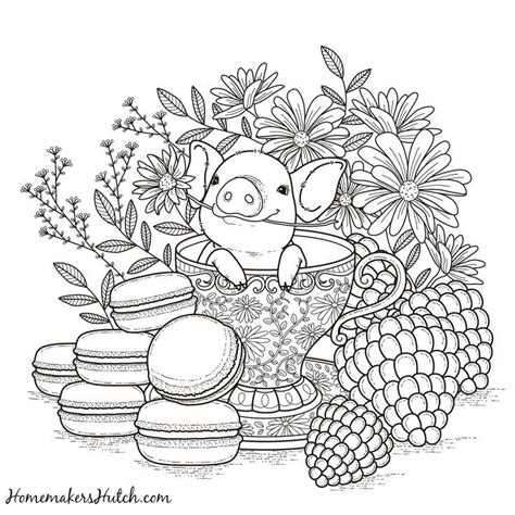 Free, and download it to your computer. Pig in a Tea Cup - Adult Coloring Page | Tea cup