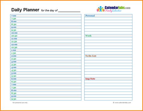 Daily Planner Template Business Mentor