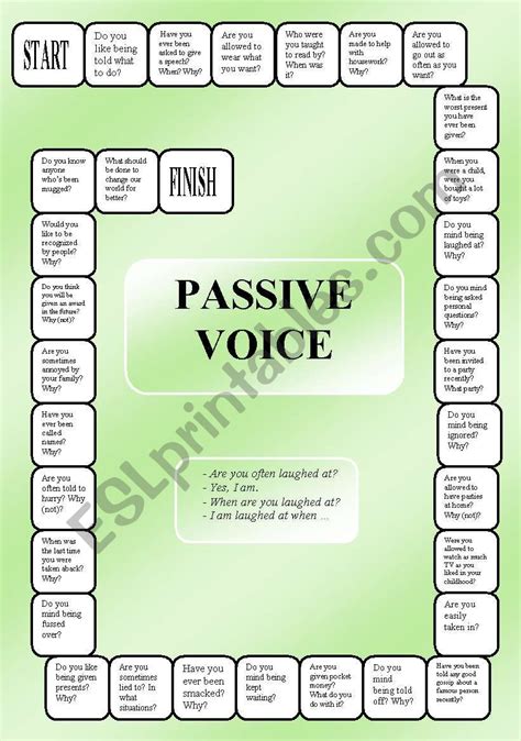 Passive Voice Boardgame Editable ESL Worksheet By Dobrawaa