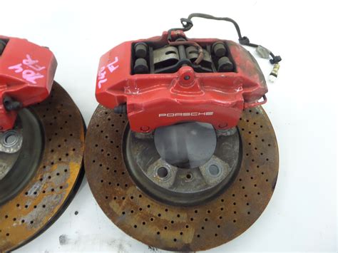 Porsche 911 997 C4s Red Front Brembo Brake Calipers And Rotors 30k 05 08
